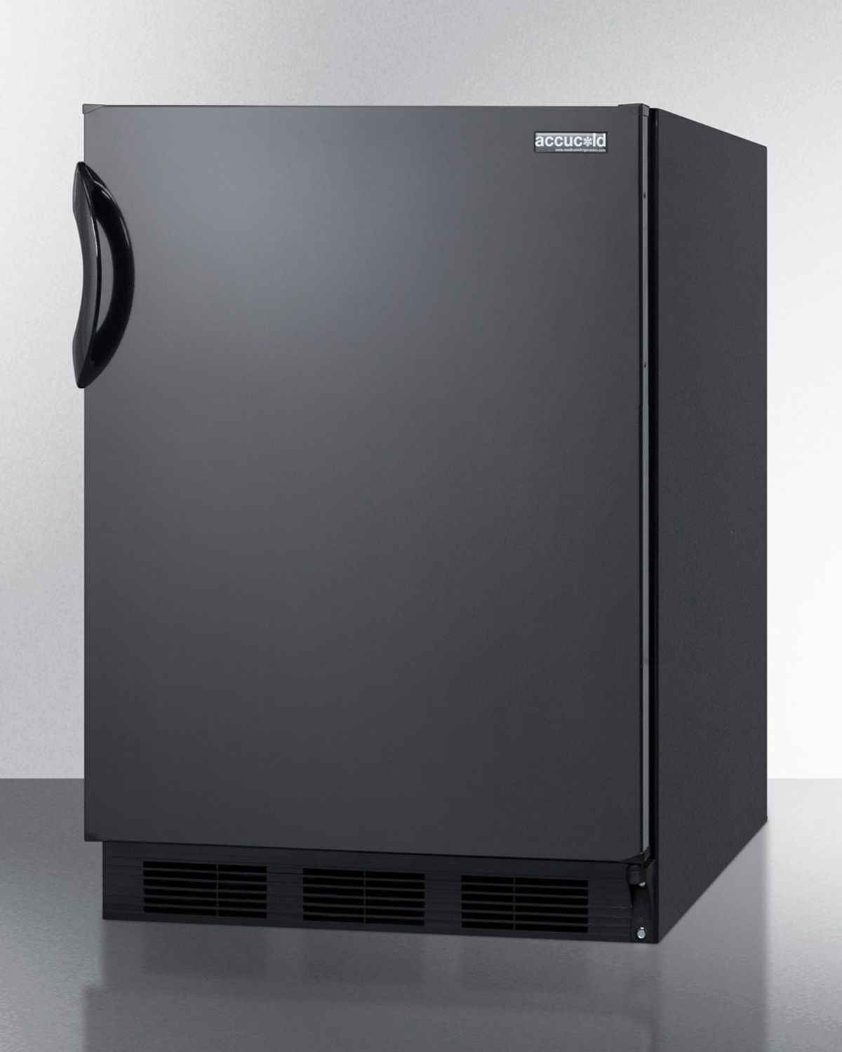 Built-in undercounter all-refrigerator for general purpose use, with automatic defrost operation and black exterior